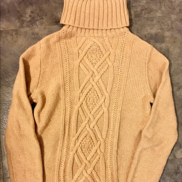 J. Crew Sweaters - Small J. Crew Sweater- Camel Cable Knit Turtleneck